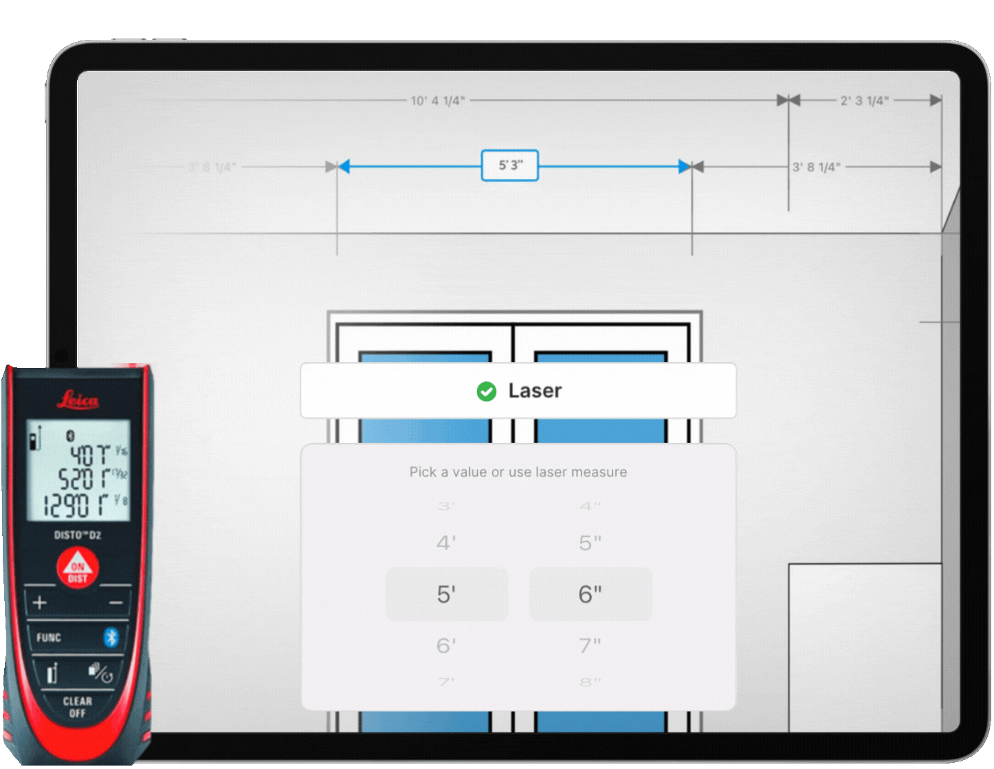 Bluetooth_laser_measurer__integration_ipad